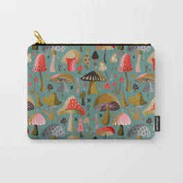 Mushroom Collection – Mint Carry-All Pouch
