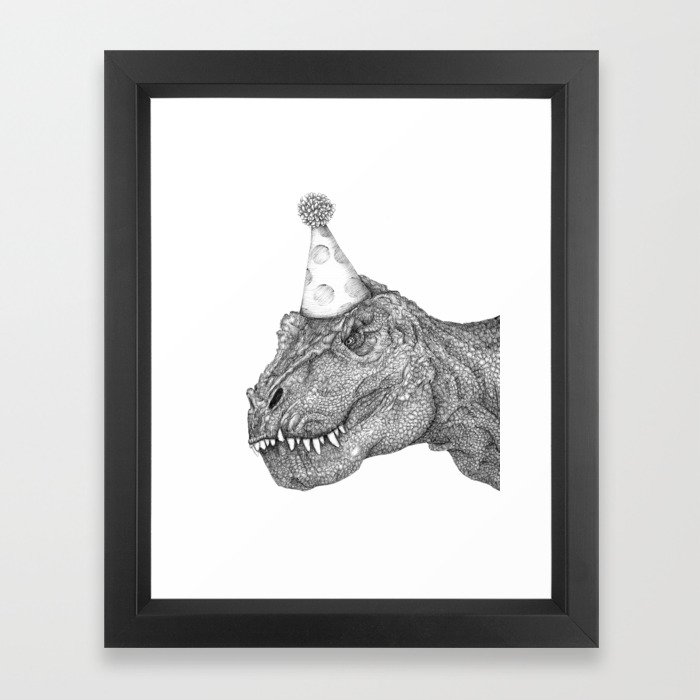 Party Dinosaur Framed Art Print