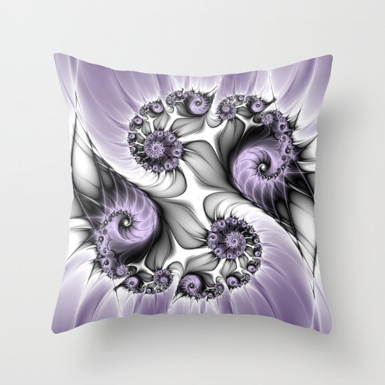 Lilac Illusion Fractal Throw Pillow