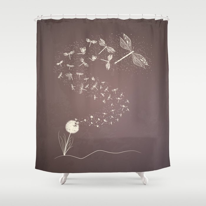 Dandelion's metamorphosis Shower Curtain