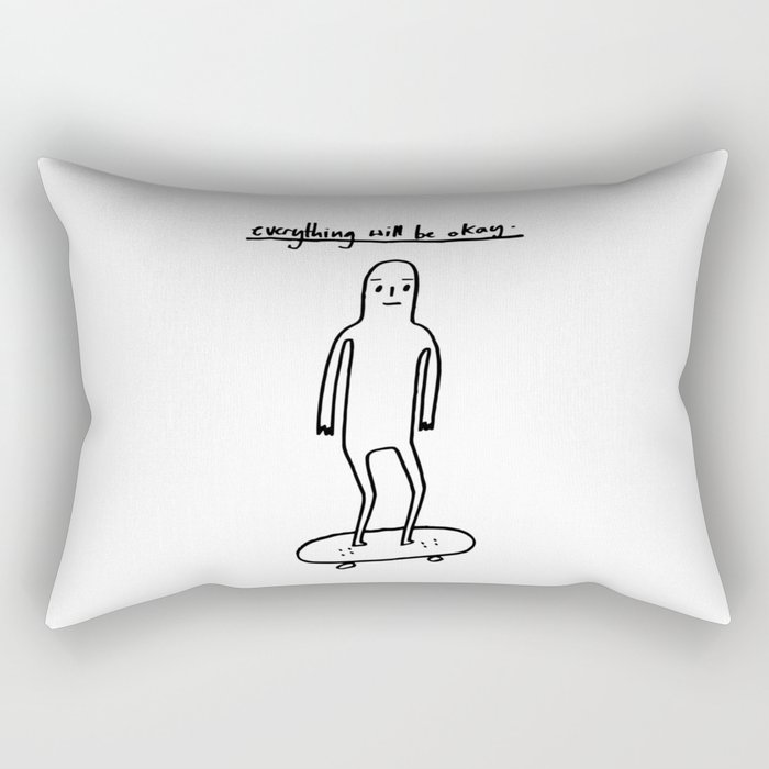EVERYTHING WILL BE OKAY - positive mantra illustration Rectangular Pillow