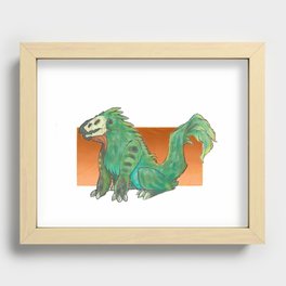 A Feathery Green Monster Recessed Framed Print