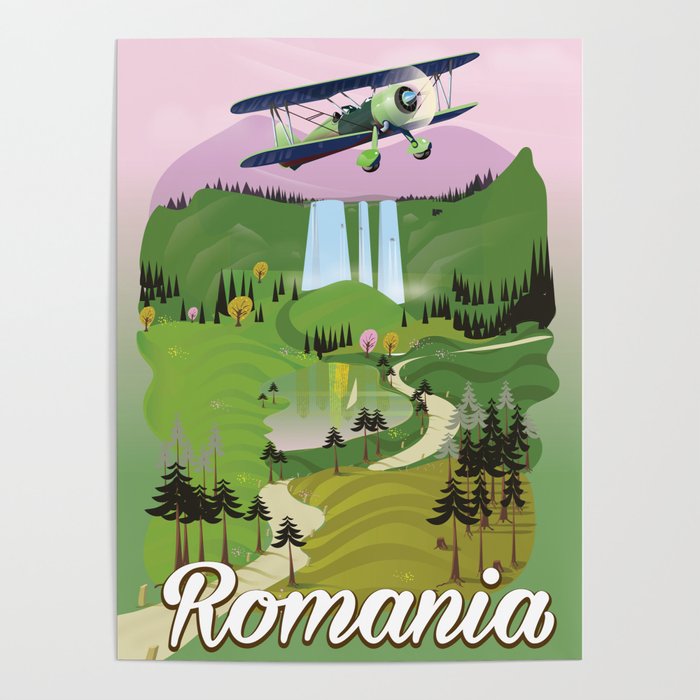 Romania landscape travel poster Poster