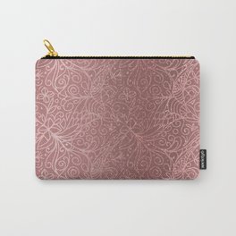 Rose Gold Floral Garden Carry-All Pouch
