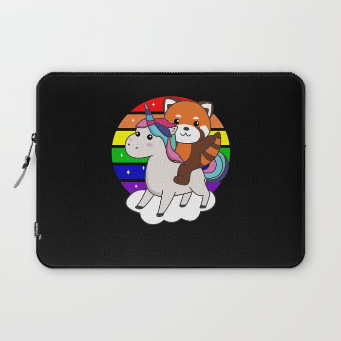 Red Panda Unicorn Rainbow Animals Pandas Unicorns Laptop Sleeve