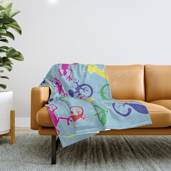 Colorful Reptiles Throw Blanket