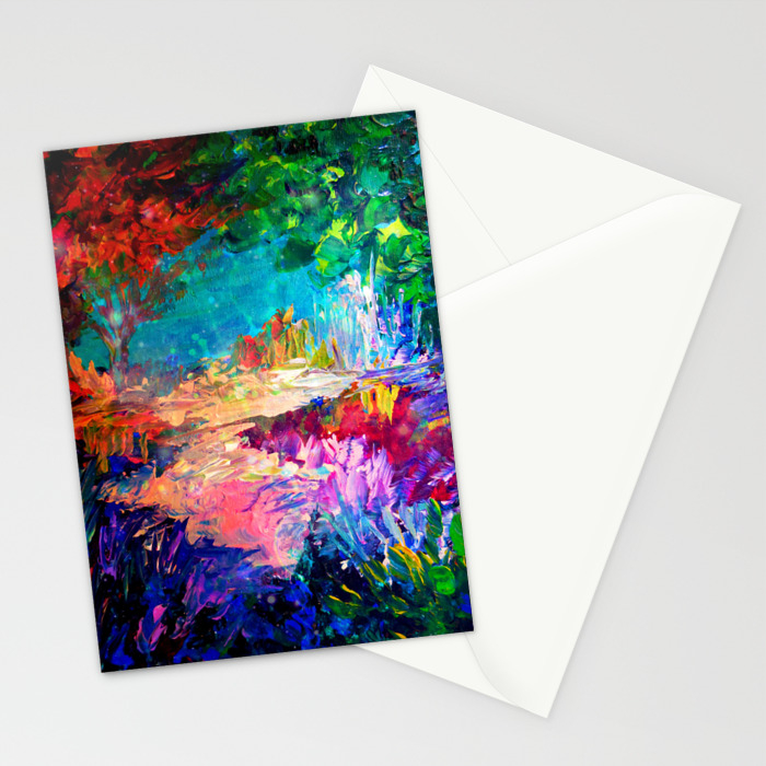 Welcome To Utopia Bold Rainbow Multicolor Abstract Painting Forest