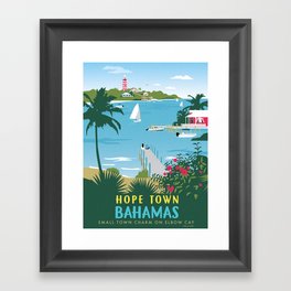 Hope Town Bahamas Travel Poster Framed Art Print