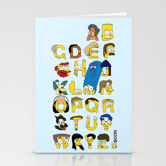 Simpsons Alphabet Stationery Cards