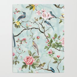 Floral Birds Tea - Cheery Disposition Poster