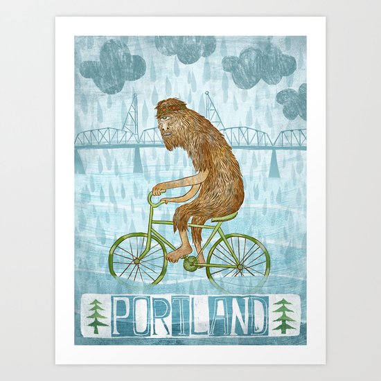 Dirty Wet Bigfoot Hipster Art Print
