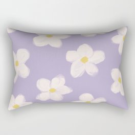 70s 60s Groovy Flowers on Lavendula Purple Rectangular Pillow