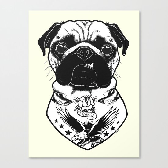 Dog - Tattooed Pug Canvas Print