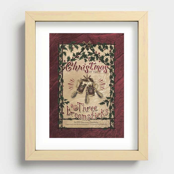 Christmas at the Three Broomsticks - Hogsmeade Recessed Framed Print