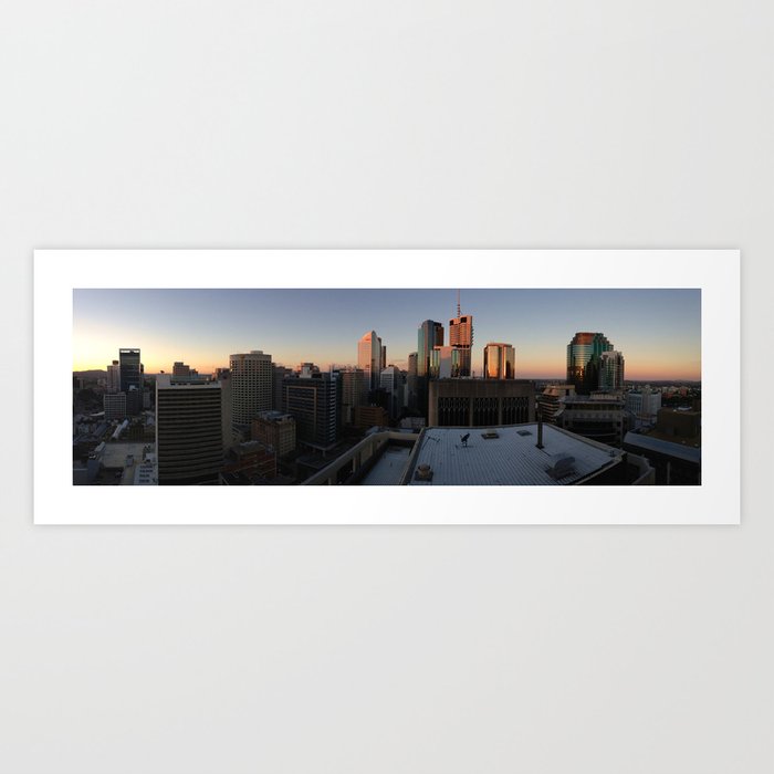 Brisbane Skyline at SunSet Art Print