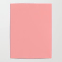 Coral Pink Pastel Solid Color Block Spring Summer Poster
