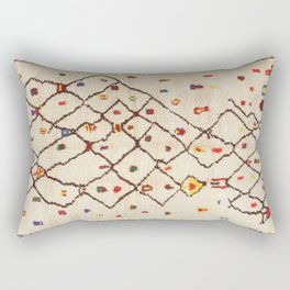Vintage North African Berber Rug Print Rectangular Pillow