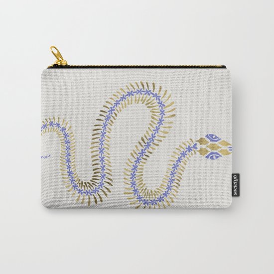 Snake Skeleton – Periwinkle & Gold Carry-All Pouch