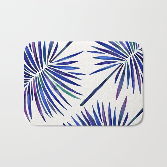Tropical Fan Palm – Indigo Bath Mat