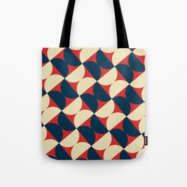 Retro Navy Blue and Rust Orange Geometric Pattern Mid Century Abstract Pattern Vintage Blue And Orange Pattern  Tote Bag