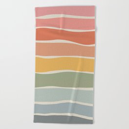 Rainbow Waves Beach Towel