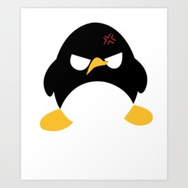 Minimalist Cute Angry Penguin Shirt Art Print