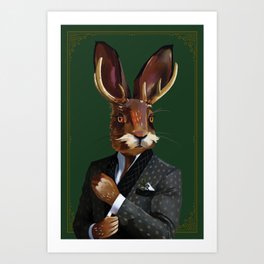 Gentleman Jack Rabbit Art Print