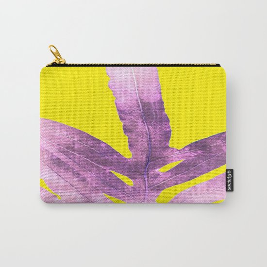 Green Fern on Bright Yellow Inverted Carry-All Pouch
