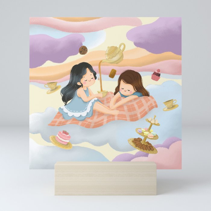 Tea Party in a Cloud Mini Art Print