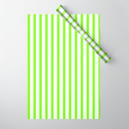 [ Thumbnail: Chartreuse & Mint Cream Colored Lined Pattern Wrapping Paper ]