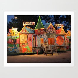 Wacky Shack Art Print | Color, Weird, Countyfair, Long Exposure, Photo, Carnival, Funhouse, Colorful, Wackyshack, Kitsch 