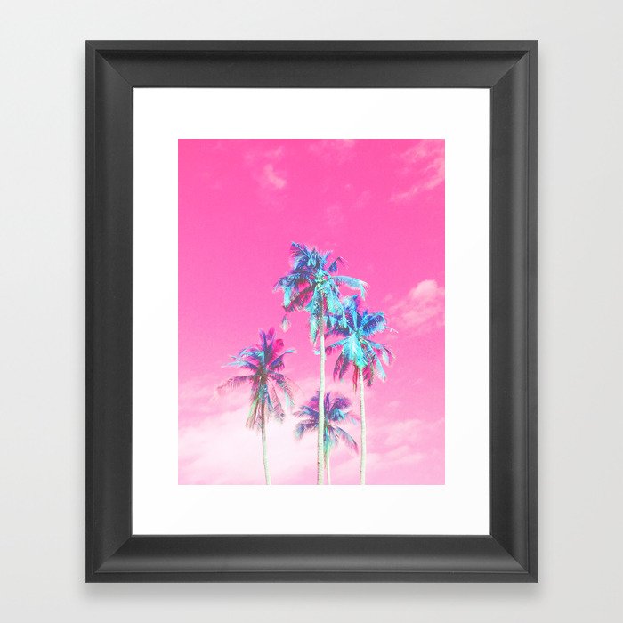 Retro Funk Paradise Palm Framed Art Print