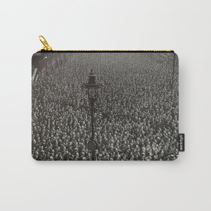 1919 Two-Minutes of Silence, Armistice Day, End of WWI, London, England ceremony black and white photograph, photography, photographs Carry-All Pouch