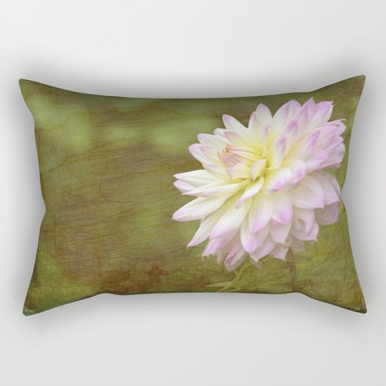 White Purple Dahlia Rectangular Pillow