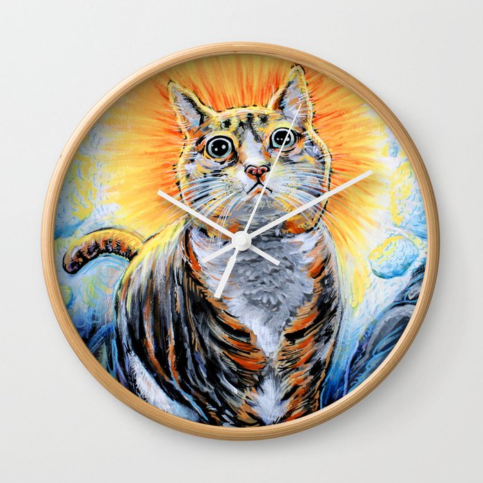 Enlightened Cat Wall Clock