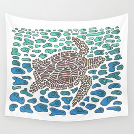 Vanishing Sea Turtle by Black Dwarf Designs Wall Tapestry