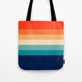 7 Colorful Retro Summer Stripes Bamola Tote Bag