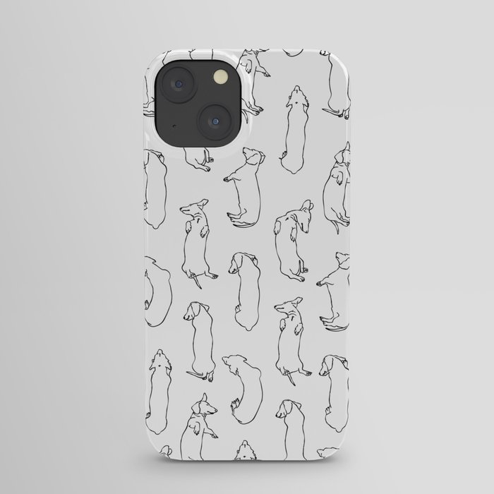 Dachshund Sleep Study Pattern. Sketches of my pet dachshund's sleeping positions. iPhone Case