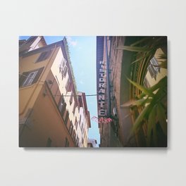Strade Italiane Metal Print | House, Digital, Art, Italia, Pizzeria, Italy, Color, Venezia, Blue, Day 