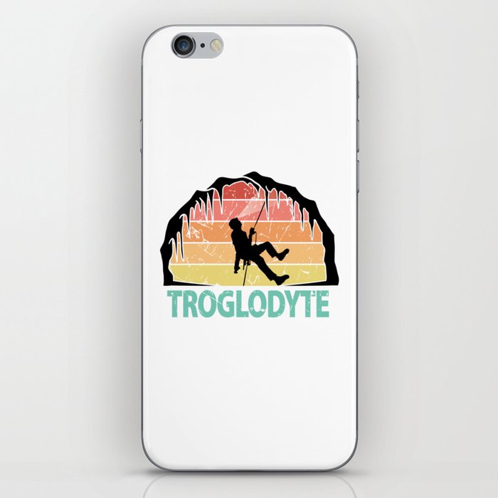 Troglodyte - Funny Caving Spelunking Cave Dweller for Cavers iPhone Skin