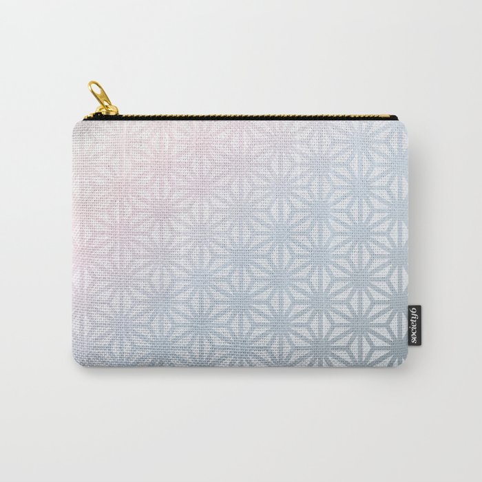 Japanese Asanoha Pattern in Pink Blue Gradient Carry-All Pouch