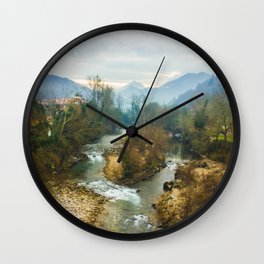Mountain river Wall Clock