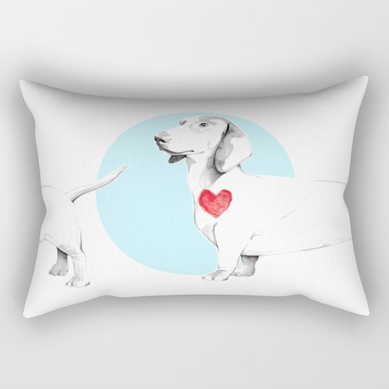 Long dog Rectangular Pillow