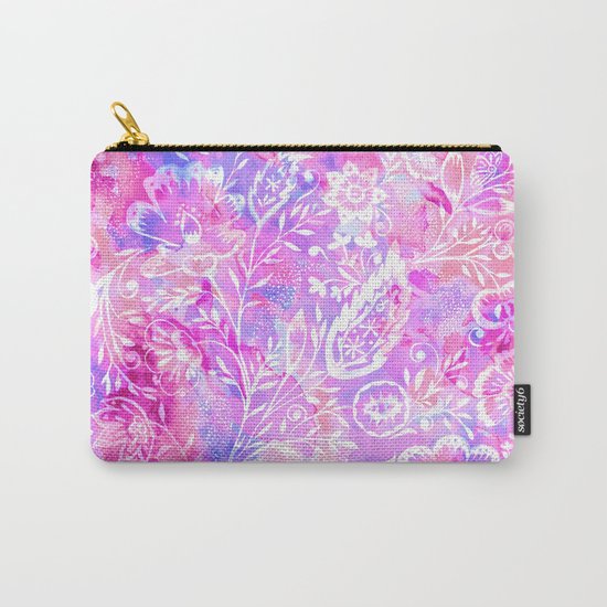 Feminine Folk Floral Carry-All Pouch