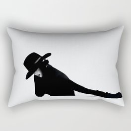 Smooth criminal; woman in all black and a black hat fashion & glamour female black and white photograph - photography - photographs Rectangular Pillow