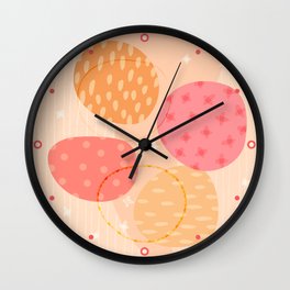 Planetary Dance (abstract in Berry & Citrus ) Wall Clock