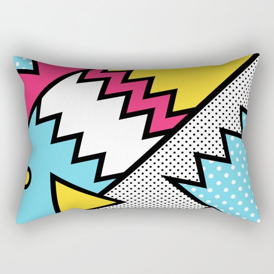 ZigZag 80s Memphis Pattern Rectangular Pillow