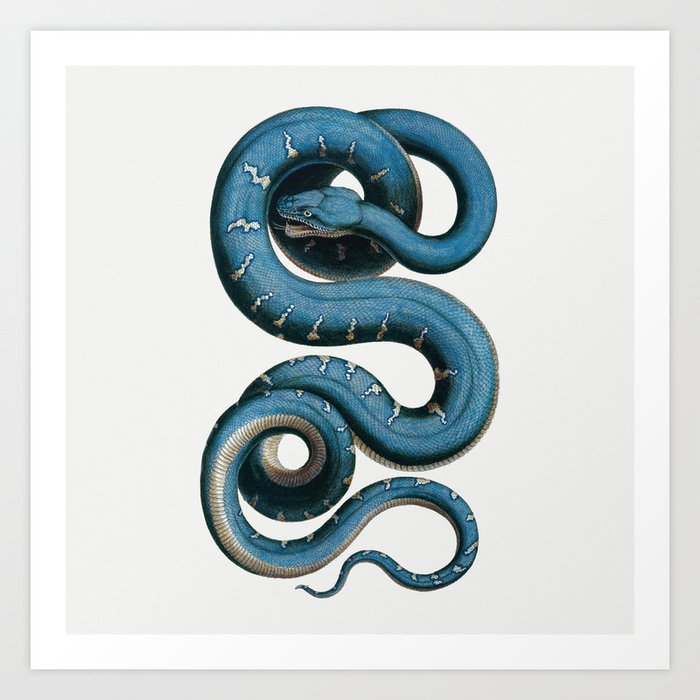 Serpent Rising handmade snake block print
