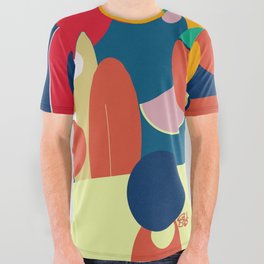Cheerful Composition of Colored Circles All Over Graphic Tee