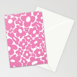 60s 70s Hippy Flowers Pink Stationery Card